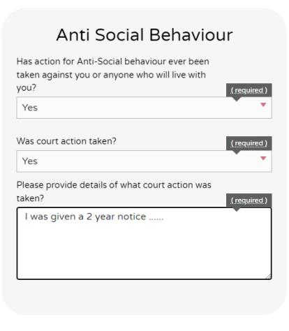 Anti Social Behaviour Yes