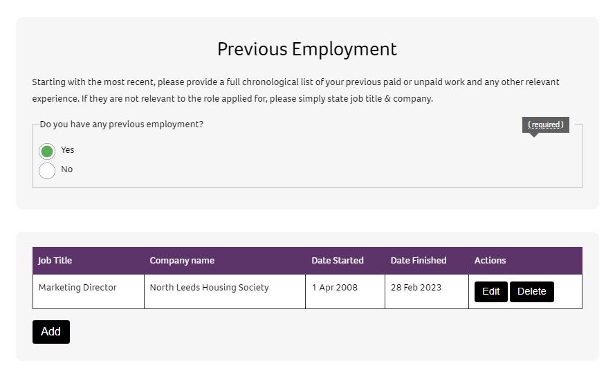 Fields Displayed Depending On Answers Given